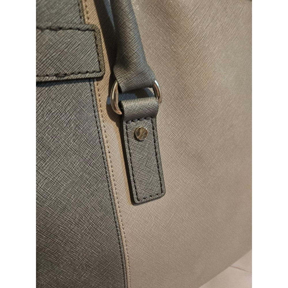 Michael Kors Hamilton Two Tone Leather Satchel Purse - Picture 9 of 12